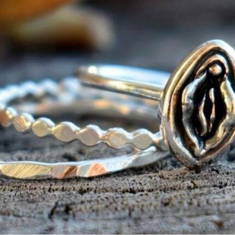 Women's Dainty Silver Ring Set